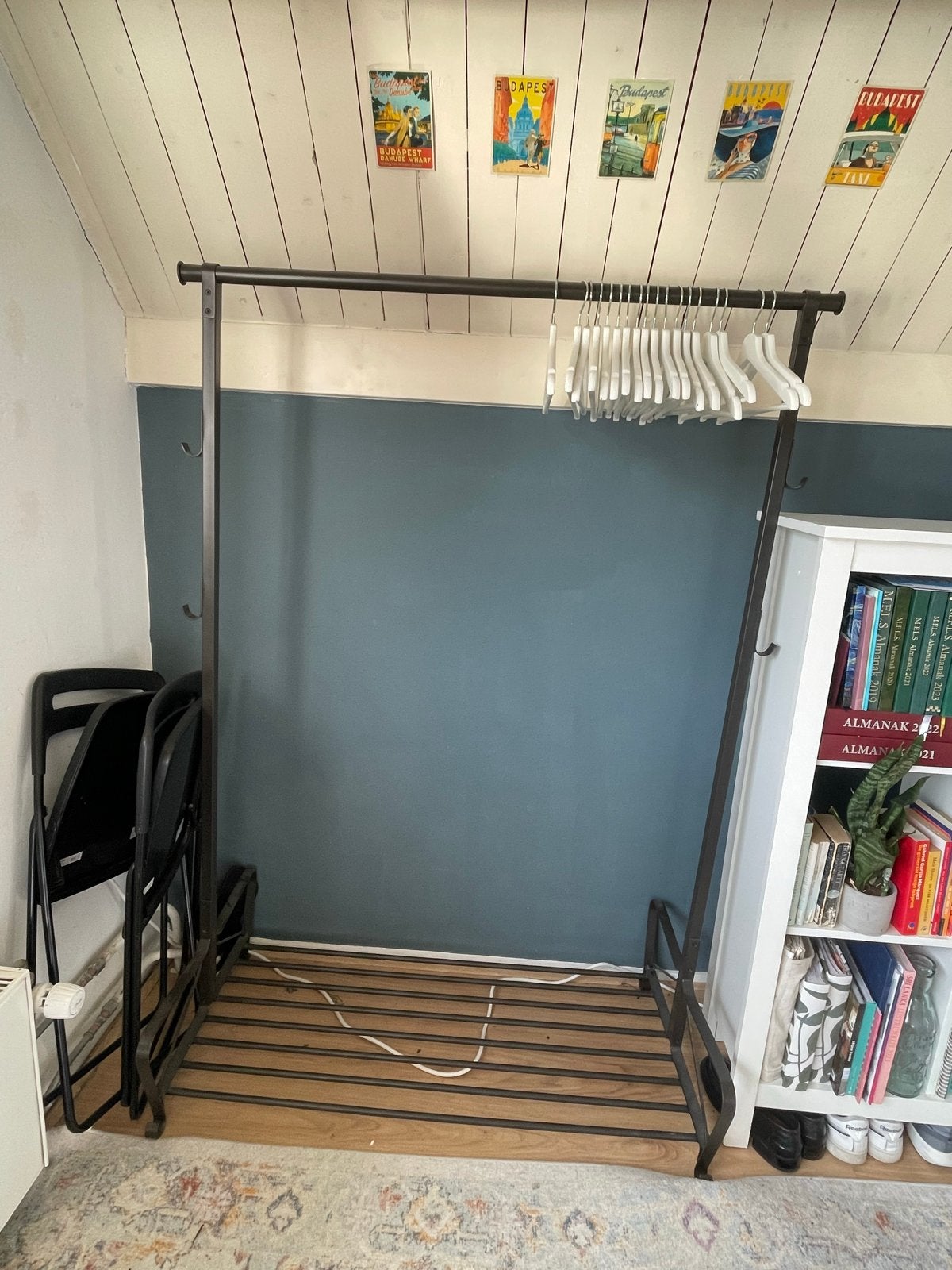 Kledingrek met schoenenrek, Ophalen, Gebruikt, 100 tot 150 cm, Metaal
