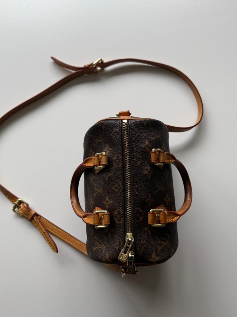 Louis Vuitton Speedy Bandoulere 20 handtas, Ophalen of Verzenden, Zo goed als nieuw, Bruin, Handtas