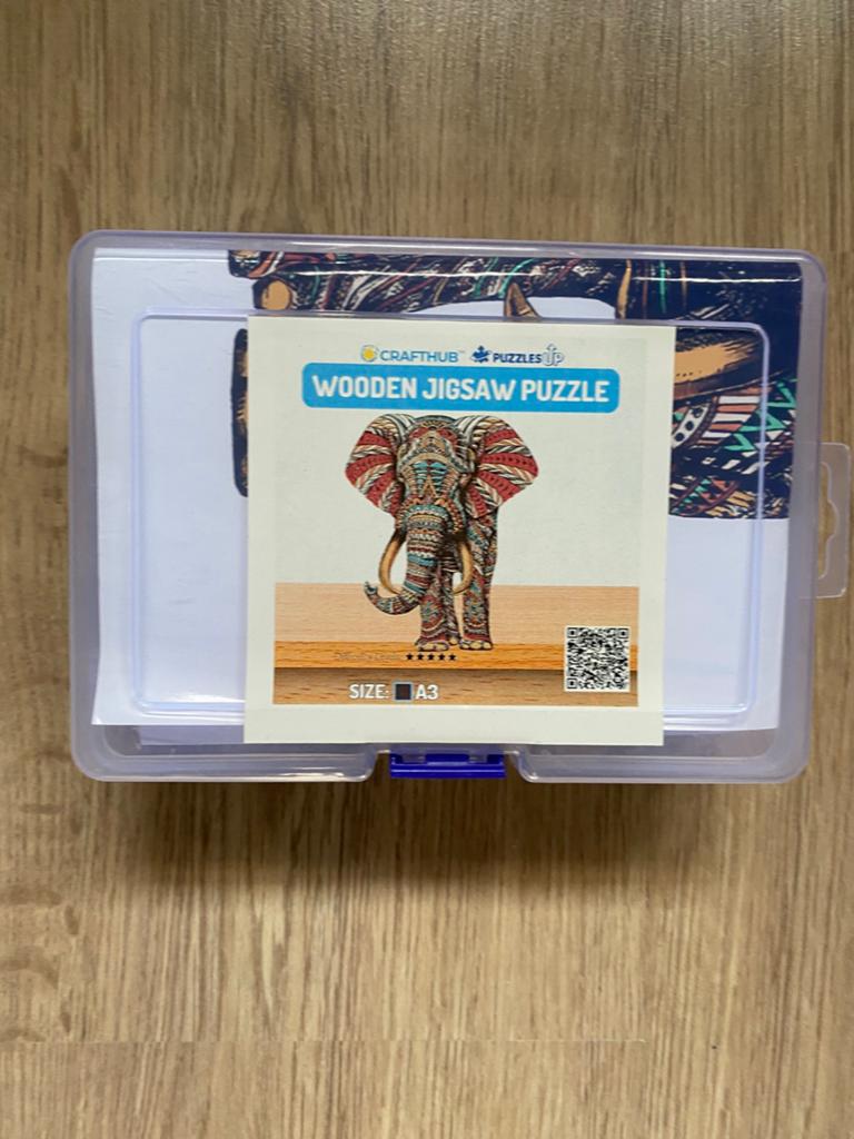 Wooden jigsaw puzzel olifant, Ophalen of Verzenden, Minder dan 500 stukjes, Zo goed als nieuw