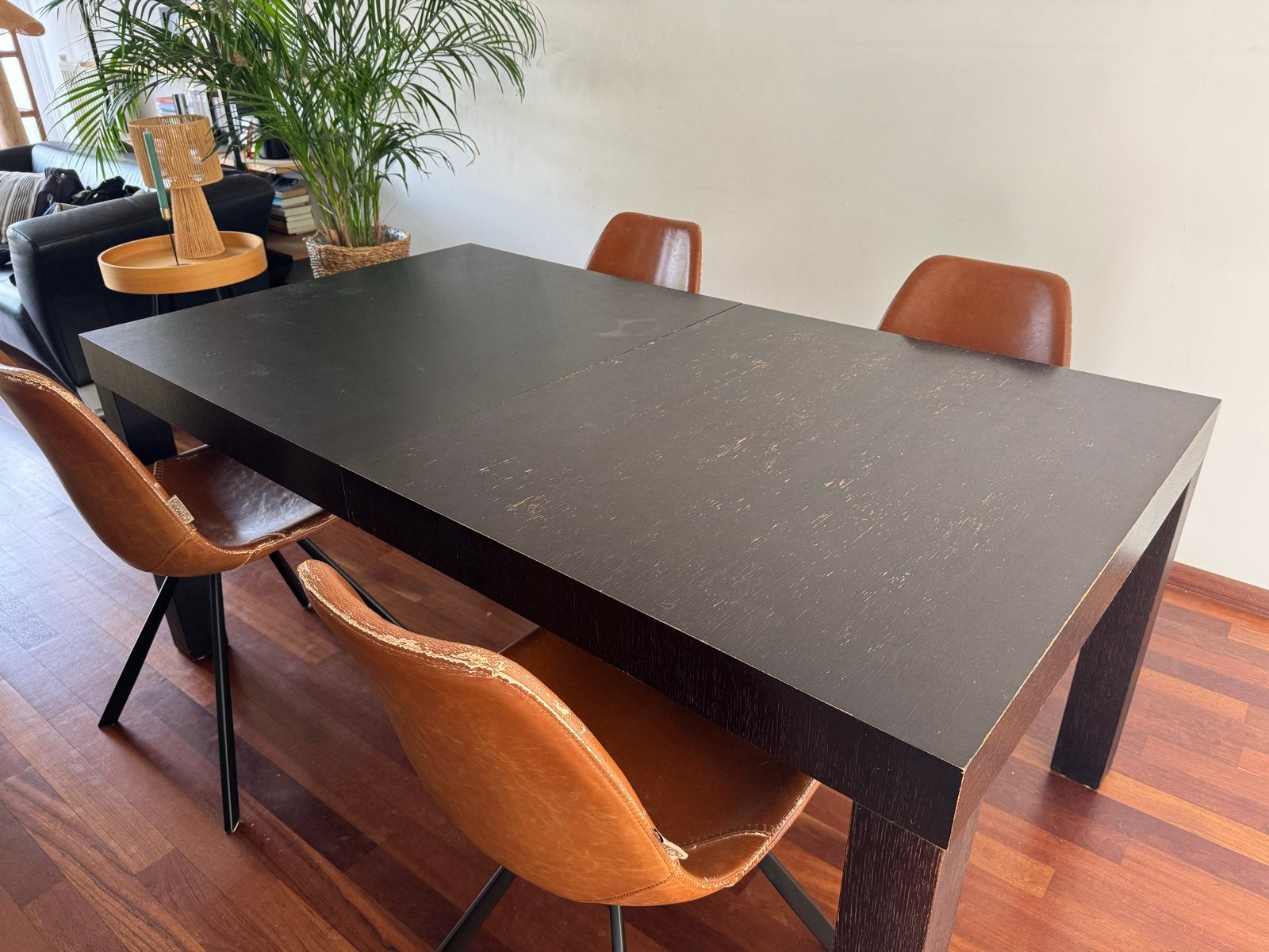Eettafel met 4 stoelen  van Dutchbone, Ophalen, Gebruikt, 50 tot 100 cm, 150 tot 200 cm