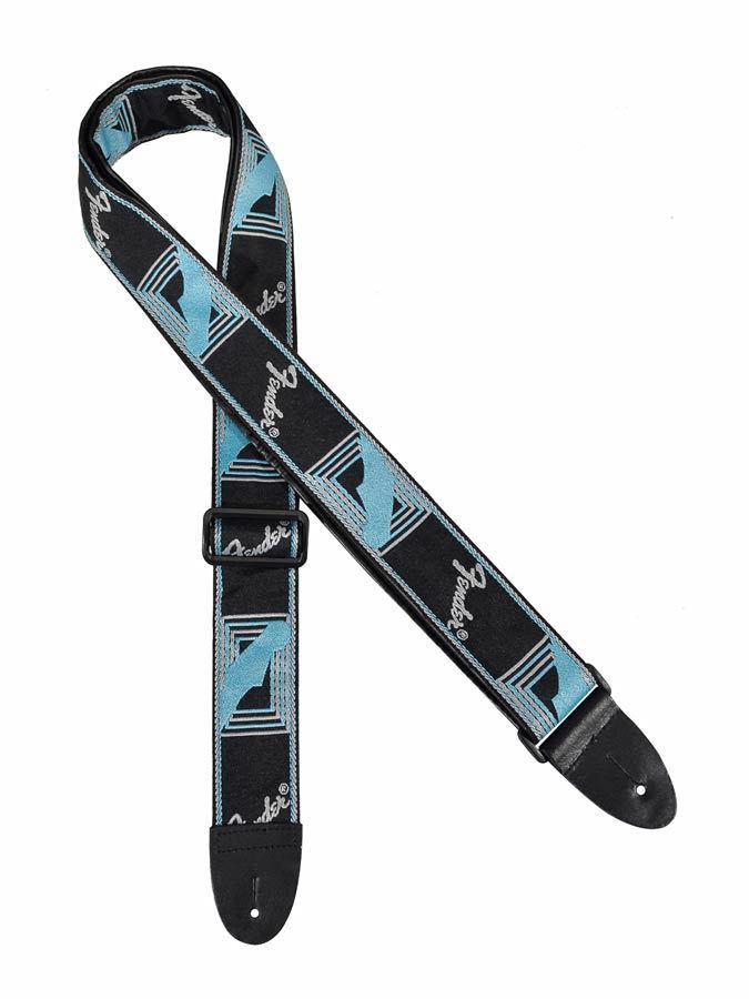 Fender 990681502 gitaarriem 5cm breed zwart-lichtgrijs-blauw, Muziek en Instrumenten, ., Nieuw, Ophalen of Verzenden, .