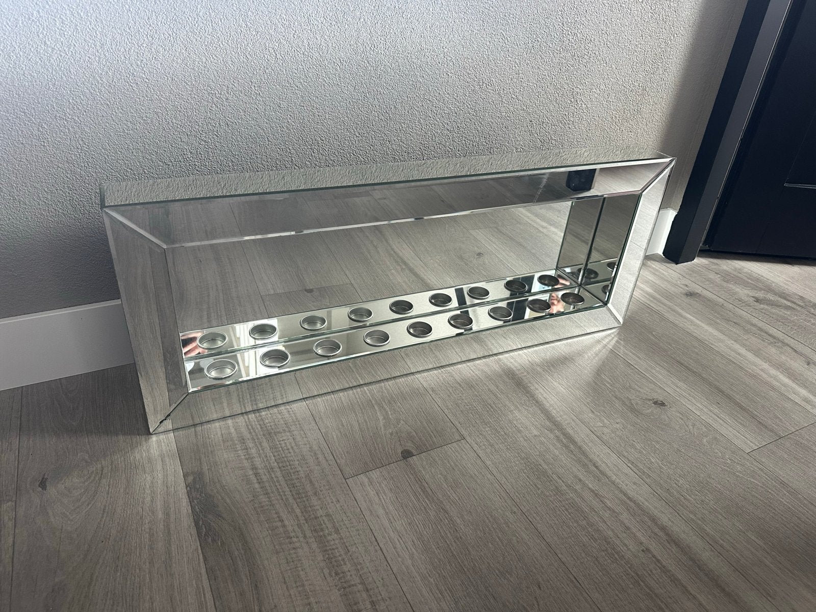 Sfeervolle spiegel sfeerhaard voor waxinelichtjes, Ophalen, Gebruikt, Waxinelichthouder, Glas