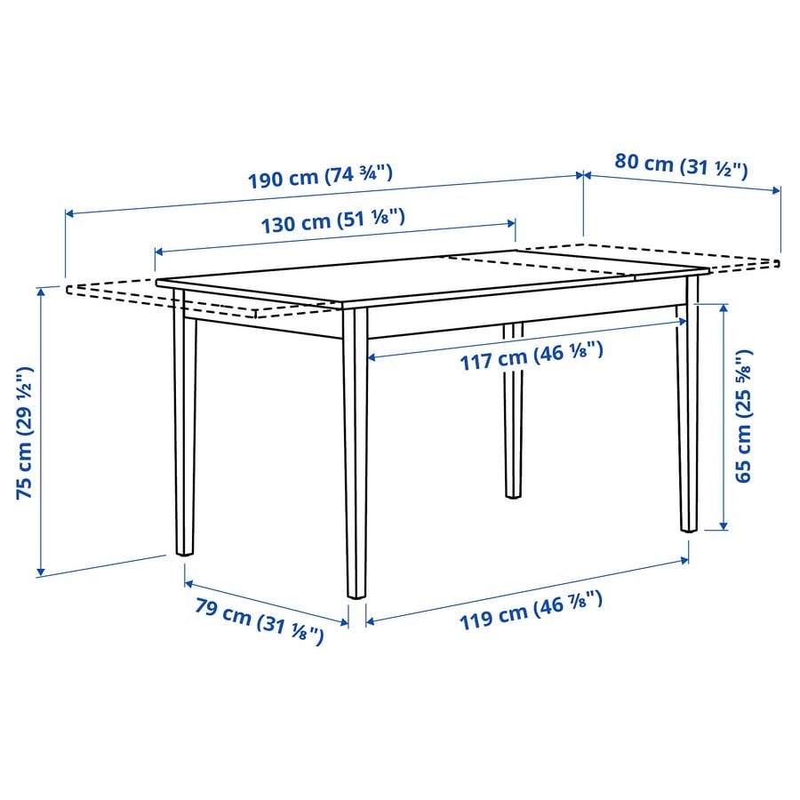 IKEA NÄSINGE uitschuifbare eettafel - zo goed als nieuw, Ophalen, 50 tot 100 cm, Zo goed als nieuw, Vijf personen of meer