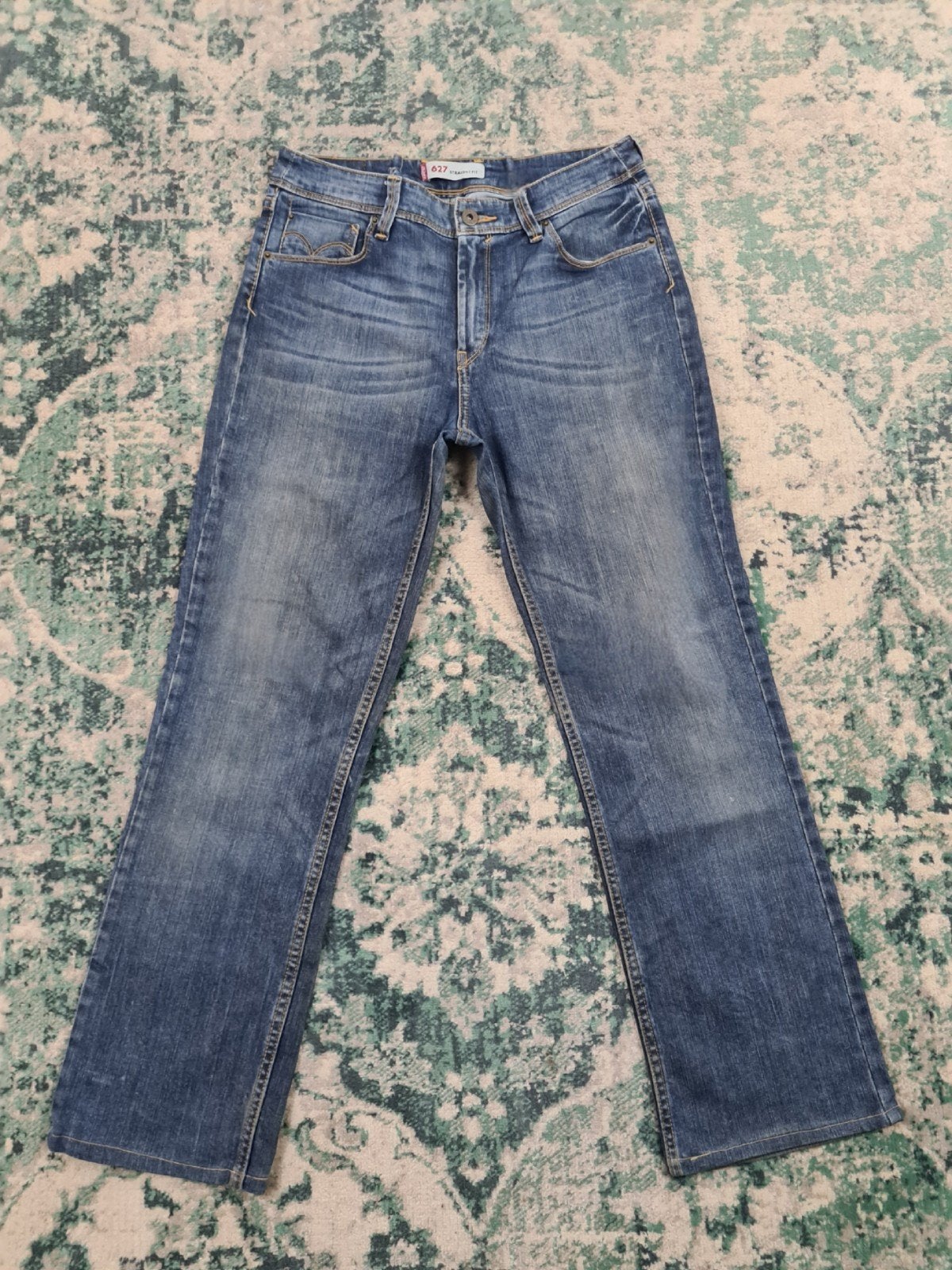 Levi's 627 straight fit W30 L30 Dames Tulsi3030 Mid-rise, Blauw, Ophalen of Verzenden, Zo goed als nieuw, W30 - W32 (confectie 38/40)