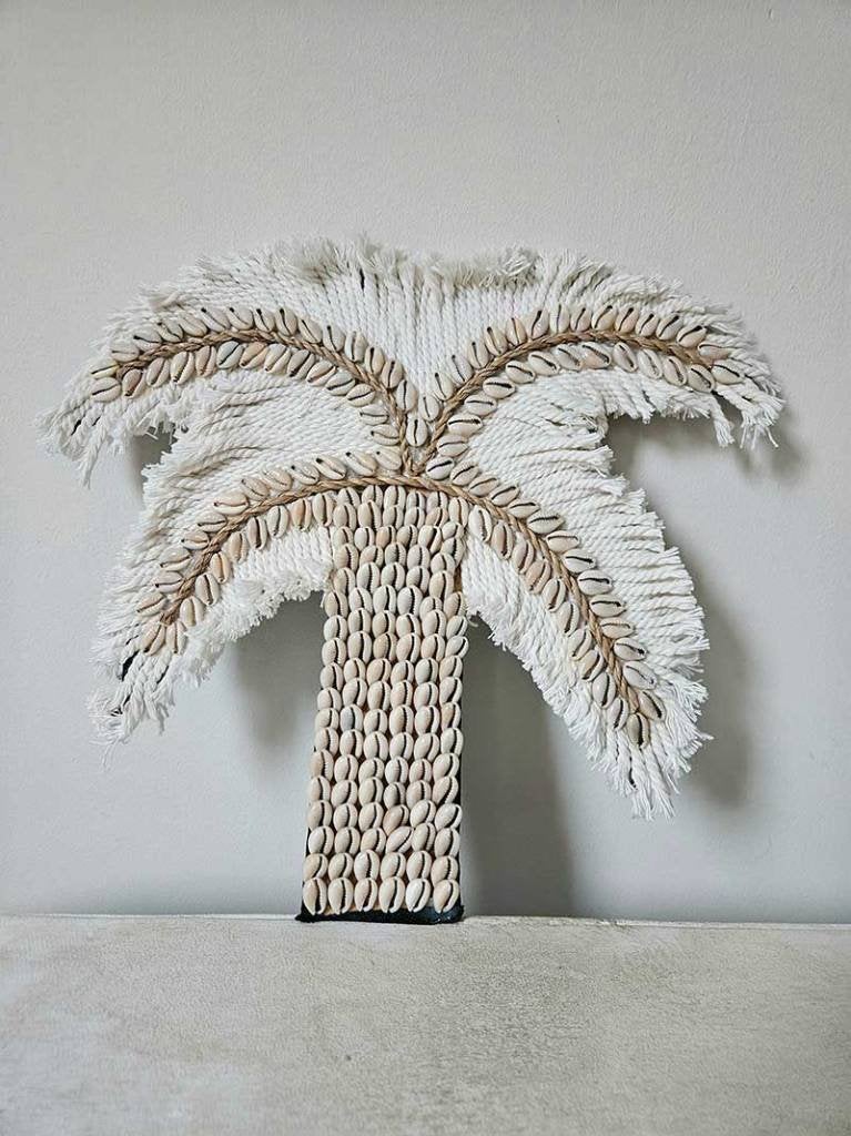 Palmboom kauri schelp wanddecoratie uit Bali, Huis en Inrichting, Ophalen of Verzenden, Handgemaakt, 6951nk, Boho