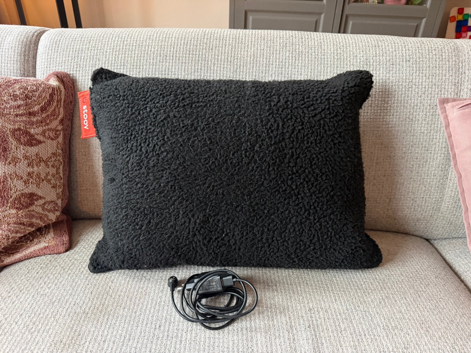 Stoov warmtekussen 40x60 Wooly Zwart met OPLADER, Huis en Inrichting, Ophalen of Verzenden, Zo goed als nieuw, Zwart, Vierkant
