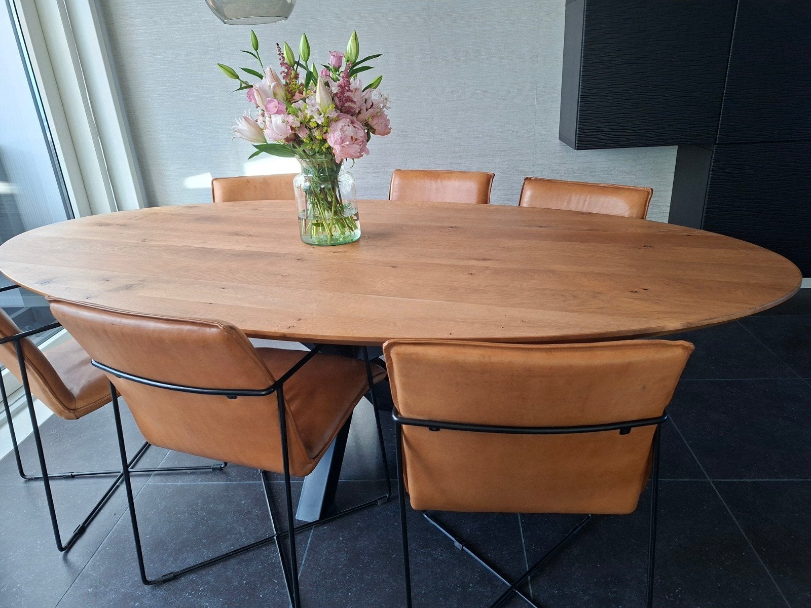 6 cognac leren eetkamerstoelen van PTMD, Ophalen, Gebruikt, Vijf, Zes of meer stoelen, Leer