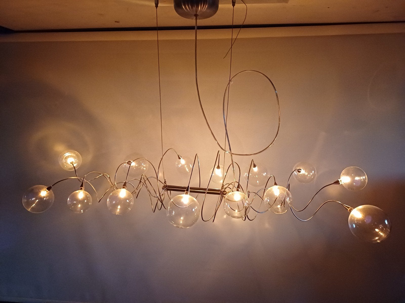 harco loor design lamp big bubbels 14 heldere bollen Kite xl, Huis en Inrichting, Ophalen, Design, Zo goed als nieuw, Glas