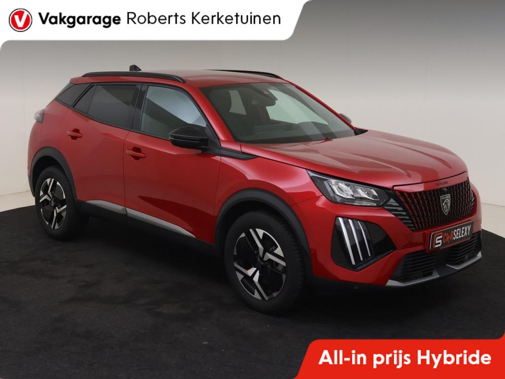 Peugeot 2008 1.2 Hybride 145PK Allure 360 Camera Navigatie C, Gebruikt, Euro 6, 1199 cc, Leder en Stof