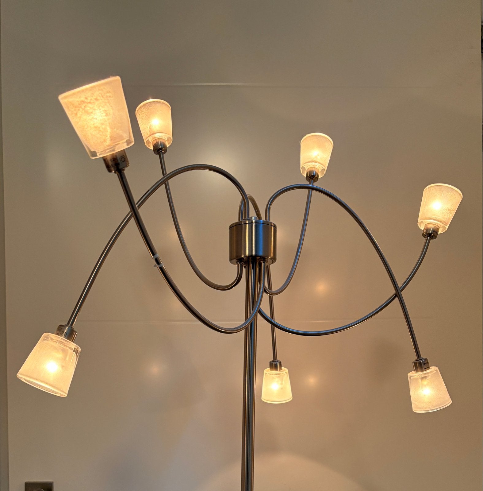 Moderne vloerlamp met dimmer en 7 lichtpunten, Ophalen, Zo goed als nieuw, Metaal, 150 tot 200 cm