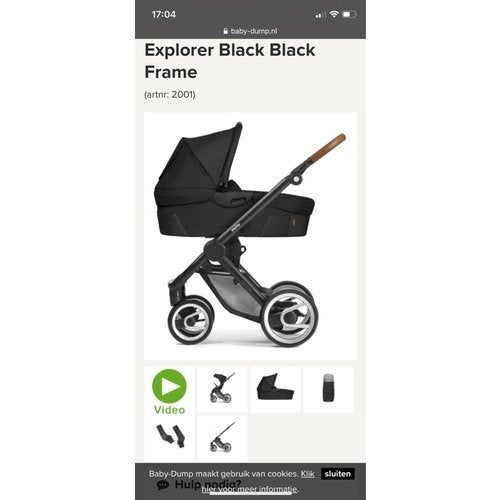Mutsy Explorer Black Black Frame Combiwagen, Ophalen, Gebruikt, Combiwagen, Met reiswieg