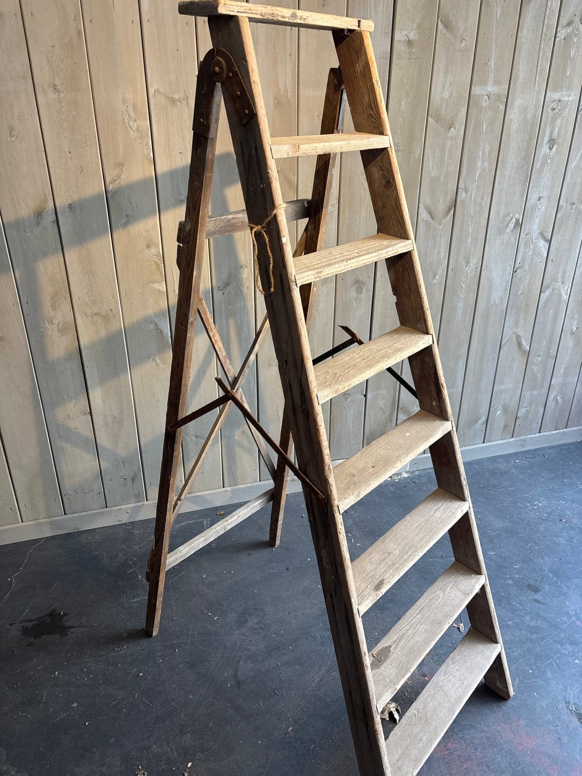 Vintage brocante houten trap/ladder - Decoratief, Ophalen of Verzenden