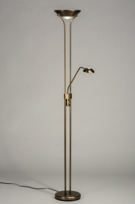 led vloerlamp dimbaar uplighter brons hoekbank bank leeslamp, Ophalen of Verzenden, Nieuw, Kunststof, 200 cm of meer