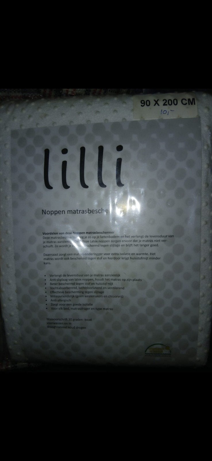 Lilli Noppen Matrasbeschermer 90x200 cm, Eenpersoons, Matrasbeschermer, Wit, Nieuw