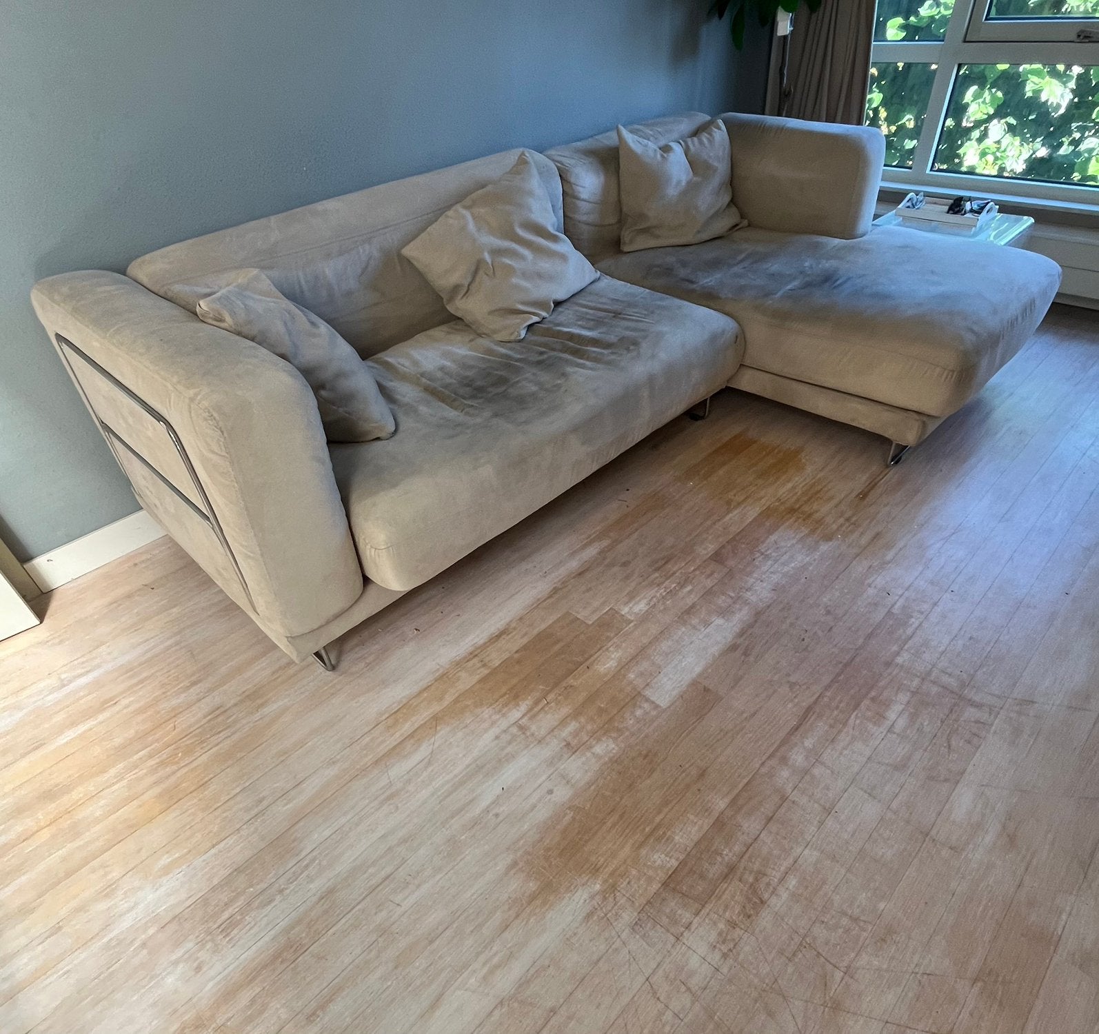 Ikea bank beige, Ophalen, Gebruikt, Hoekbank, 75 tot 100 cm