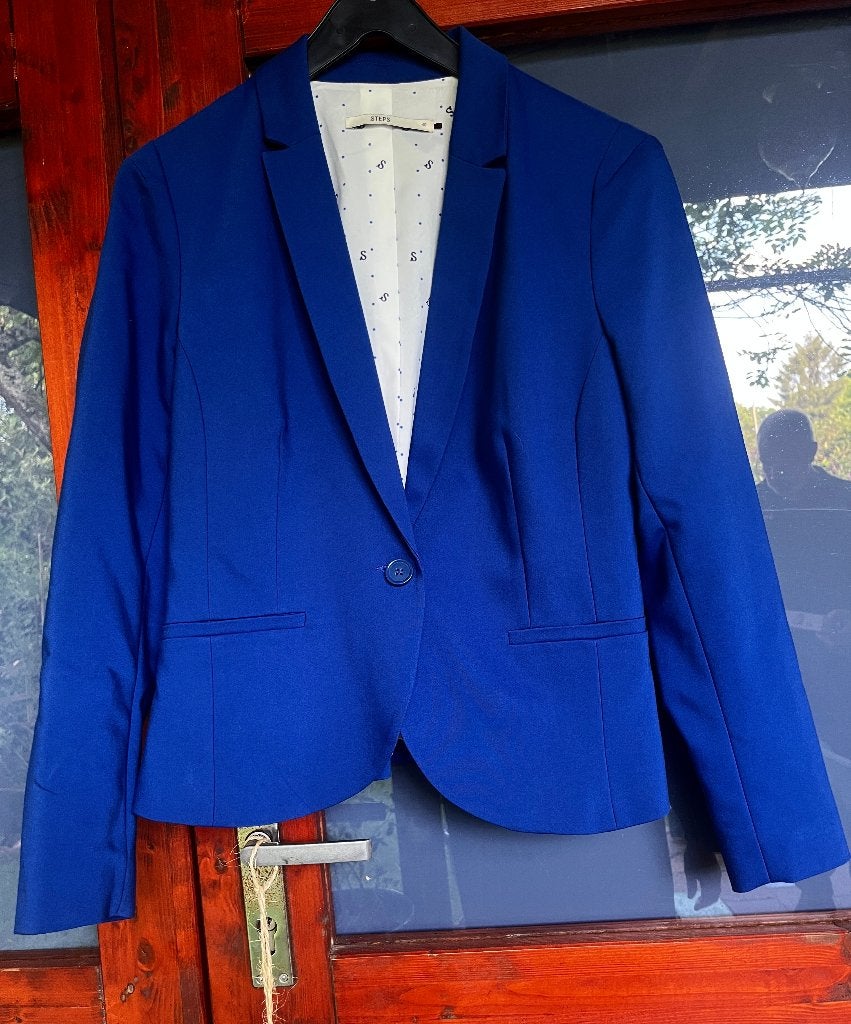 Leuke blauwe colbert van Steps maat 40 nu 19,99€, Maat 38/40 (M), Blauw, Ophalen of Verzenden, Zo goed als nieuw