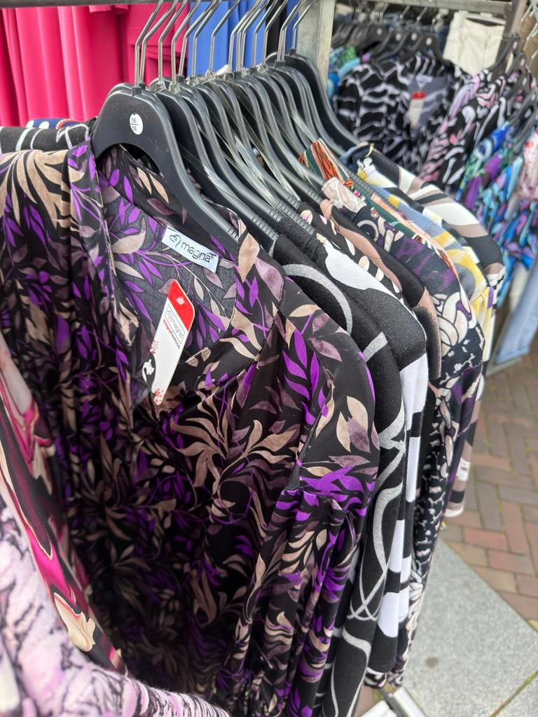 Magna Dames Tuniek/Blouse met Lange Mouwen en Print, Kleding | Dames, Grote Maten, Magna, Ophalen of Verzenden, Nieuw, Overige kleuren