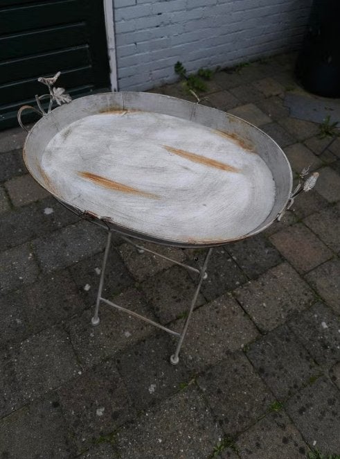 Sfeervolle brocante ijzeren Butler Tray, Ophalen, Gebruikt, Onbekend, Onbekend