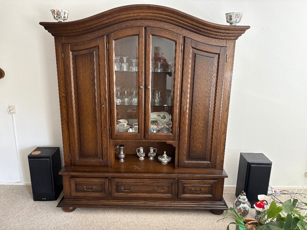 Eiken Kabinet, Ophalen, Gebruikt, 150 tot 200 cm, Onbekend