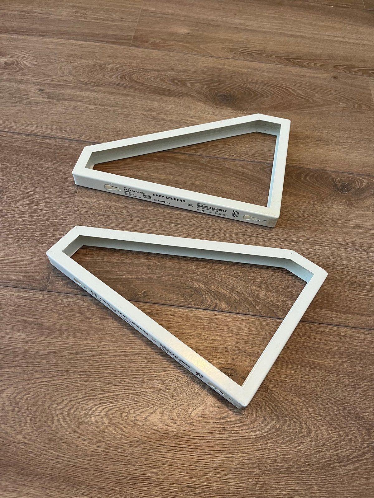 2x IKEA EKBY LERBERG plankdragers wit, Ophalen of Verzenden, Gebruikt