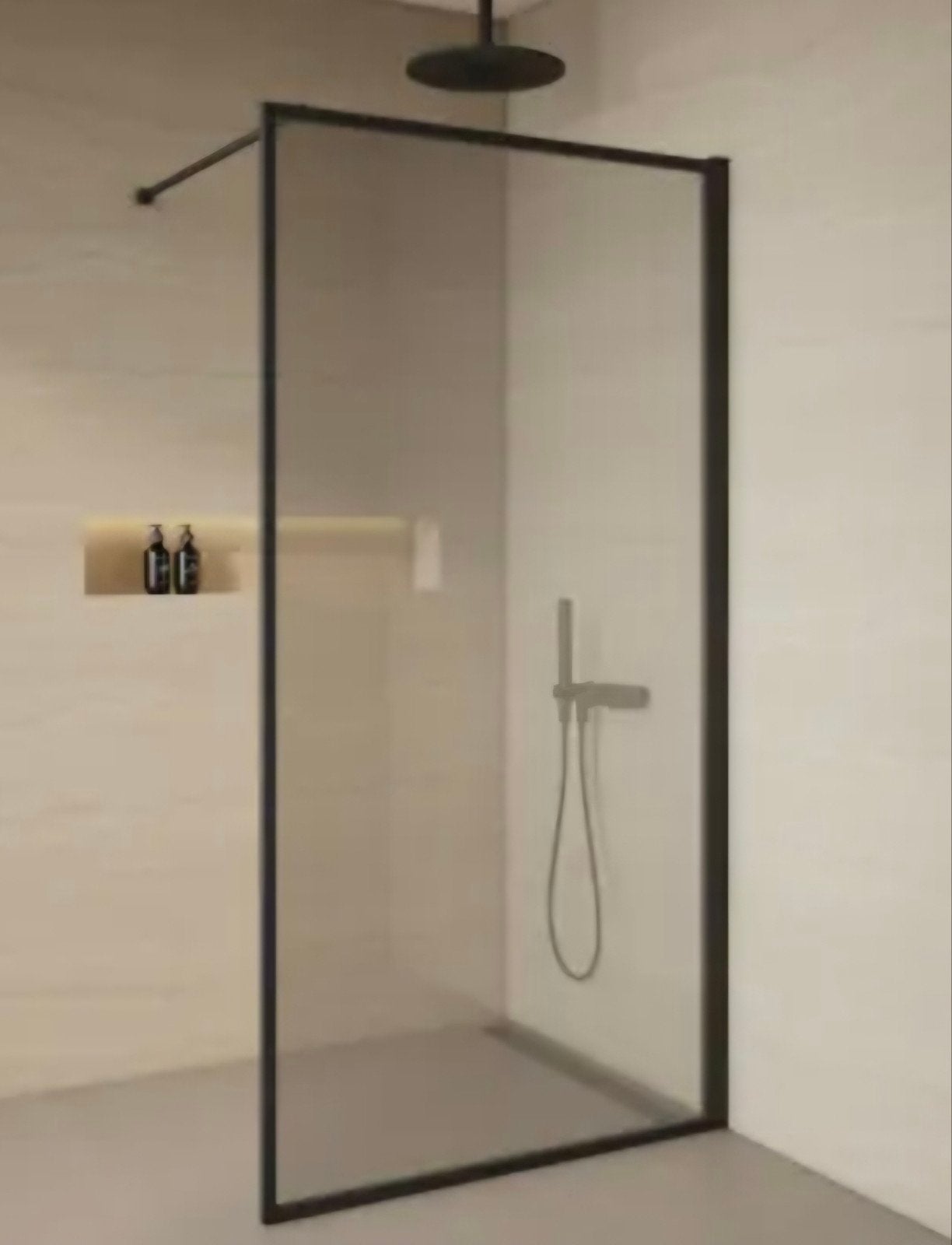 Inloopdouche 80x200 cm mat zwart kader, Doe-het-zelf en Verbouw, Ophalen, Nieuw, Glas, Douche