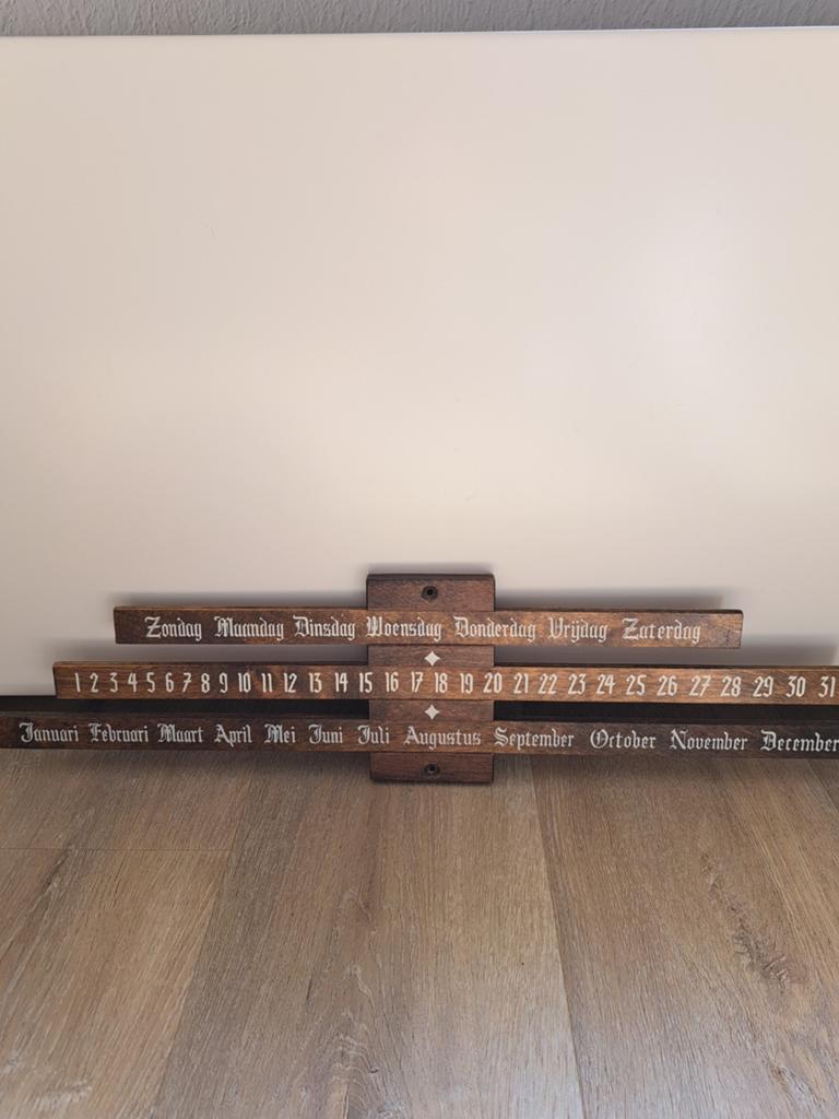 eeuwigdurende schuifkalender , houten jaarkalender, Ophalen of Verzenden, Maandkalender