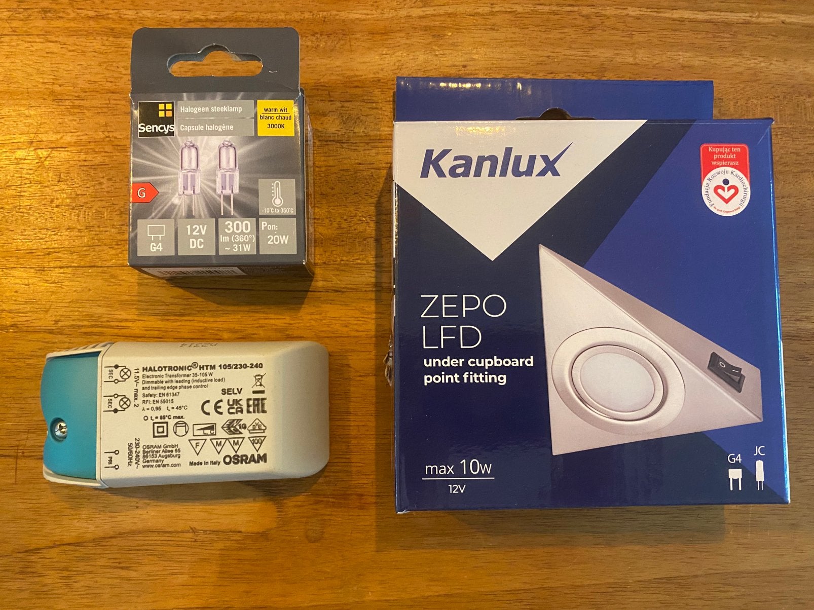 Keukenspot onderbouw + 6 lampjes (G4), Halogeen, Ophalen of Verzenden, G4, Metaal