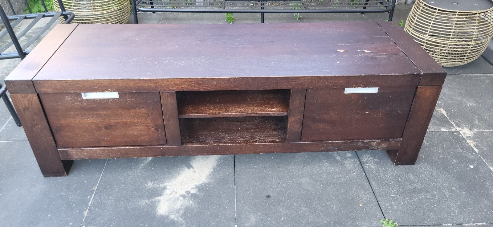TV meubel | dressoir | Eiken | Wenge, Ophalen, Gebruikt, Eikenhout, Minder dan 100 cm