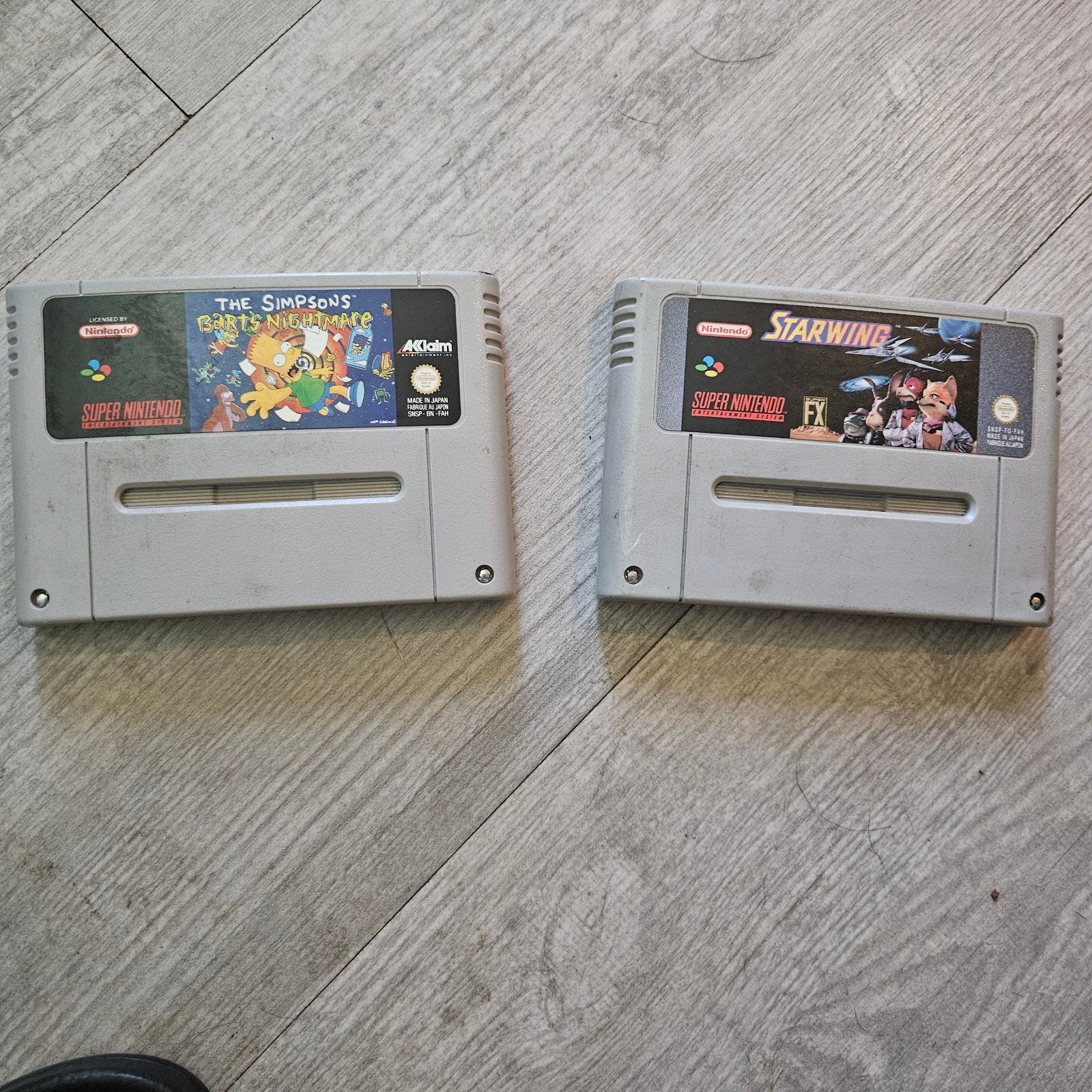 The Simpsons Bart's Nightmare & Starwing SNES games, Gebruikt, 1 speler, Ophalen of Verzenden, Platform
