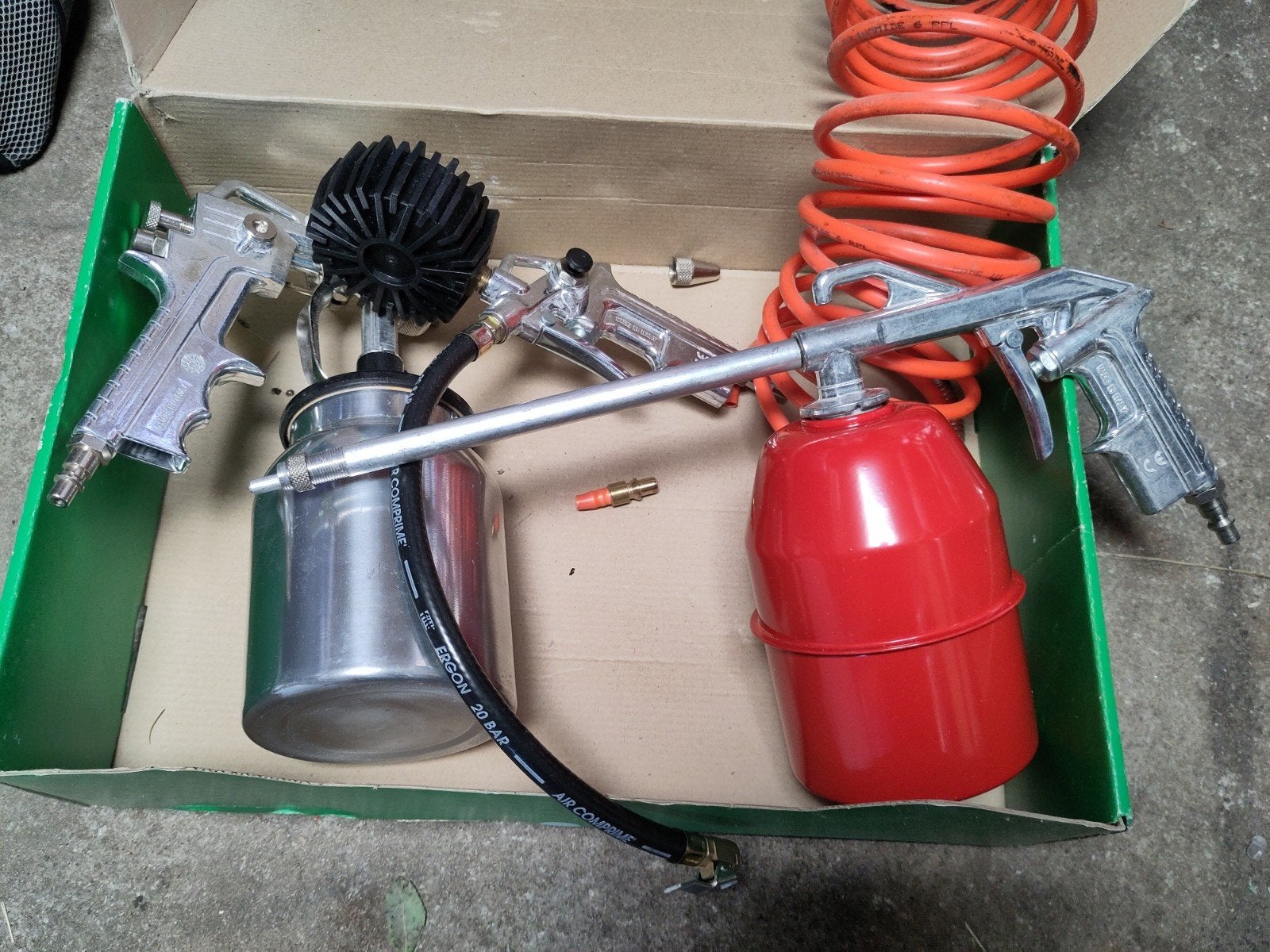 Luchtcompressor Accessoires Set, Doe-het-zelf en Verbouw, Minder dan 25 liter, Ophalen of Verzenden, Gebruikt, Minder dan 200 liter/min