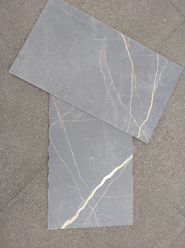 Zwart marmer look tegel restant, Ophalen, 60 cm of meer, Nieuw, Minder dan 5 m²