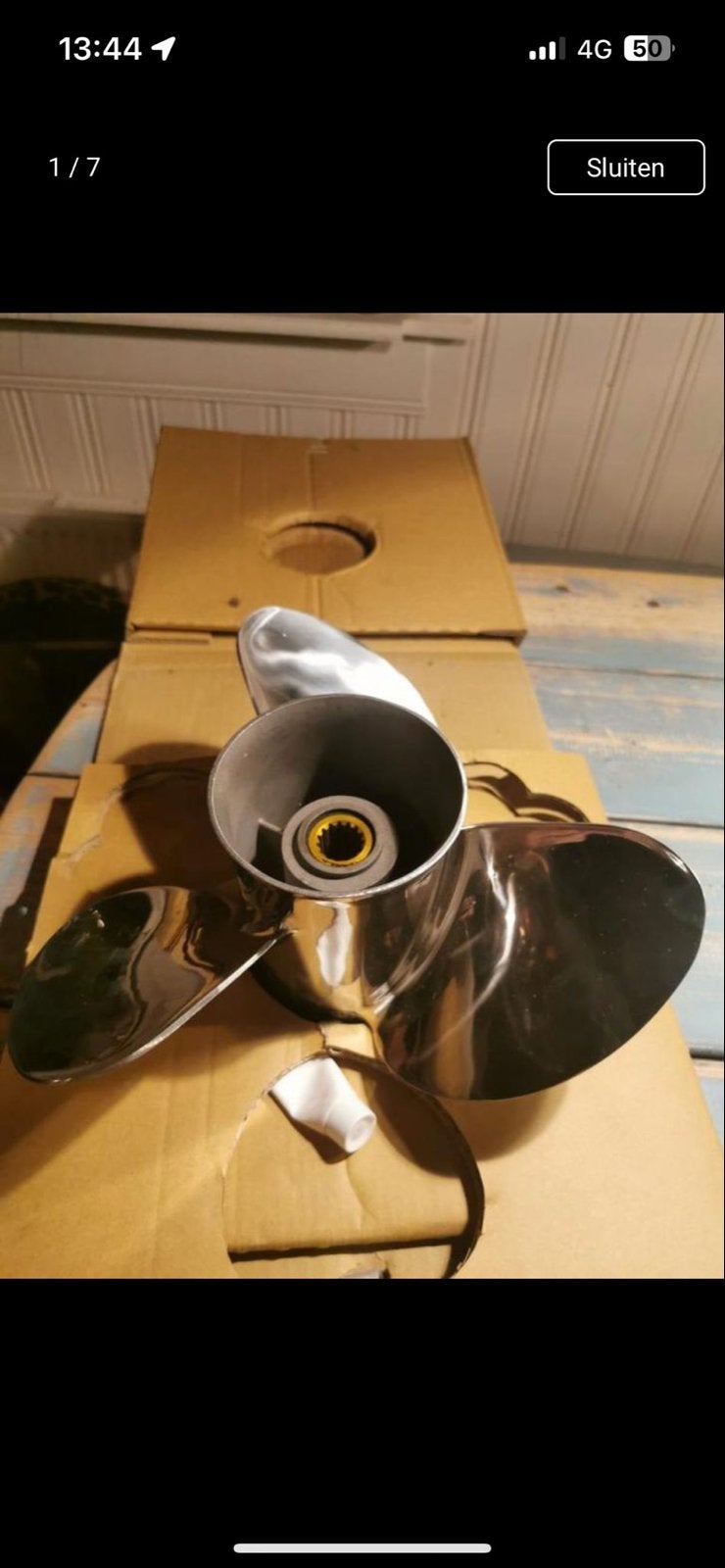 Solas Rubex NS3 RVS 3-blads propeller 19 pitch (z.g.a.n.), Ophalen of Verzenden, Zo goed als nieuw, Motor en Techniek