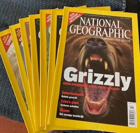 National Geographic 7 stuks in opbergmap, Verzamelen, Ophalen of Verzenden, 1980 tot heden, Tijdschrift