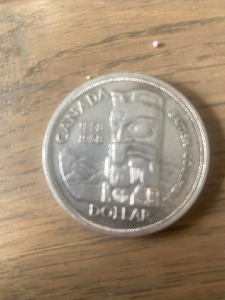 Zilveren Canadese Dollar 1967 - British Columbia, Postzegels en Munten, Munten | Amerika, Ophalen of Verzenden, Noord-Amerika