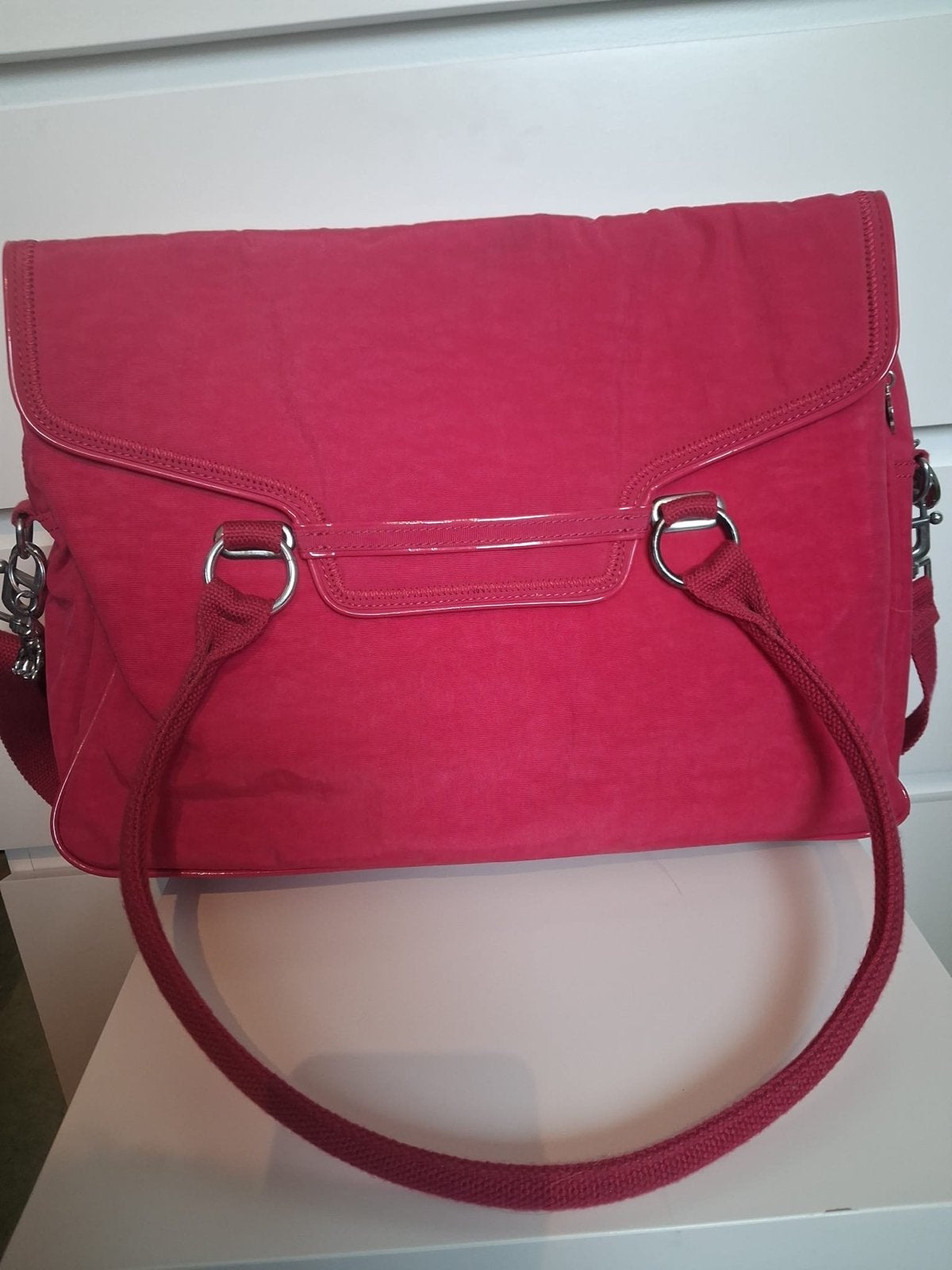 Framboosroze laptoptas met schouderband, Ophalen of Verzenden, Gebruikt, Roze, Overige typen