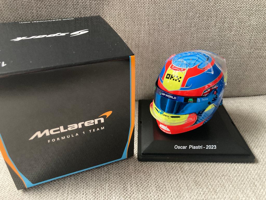 ✅ Oscar Piastri 1:5 helm 2023 Seizoen Mclaren F1 1/5, Ophalen of Verzenden, Nieuw, Formule 1