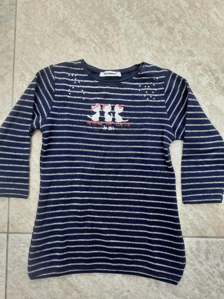 3Pommes jurk donker blauw met zilver maat 80 katten jurkje, Meisje, Jurkje of Rokje, Ophalen of Verzenden, Zo goed als nieuw