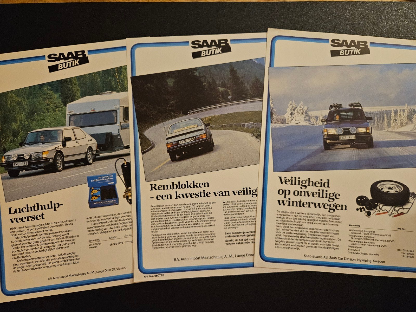 19x Saab leaflets 1985 &1986, Ophalen of Verzenden, Zo goed als nieuw, Overige merken