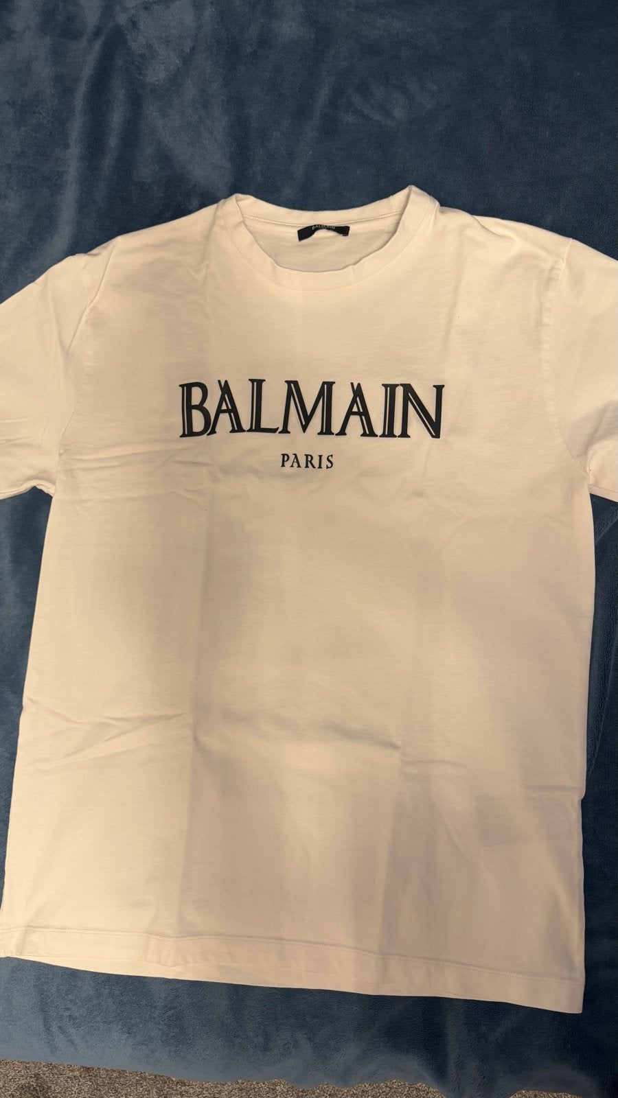 Balmain Paris T-shirt - Wit met Zwart Logo, Ophalen of Verzenden, Zo goed als nieuw, Overige maten, Wit