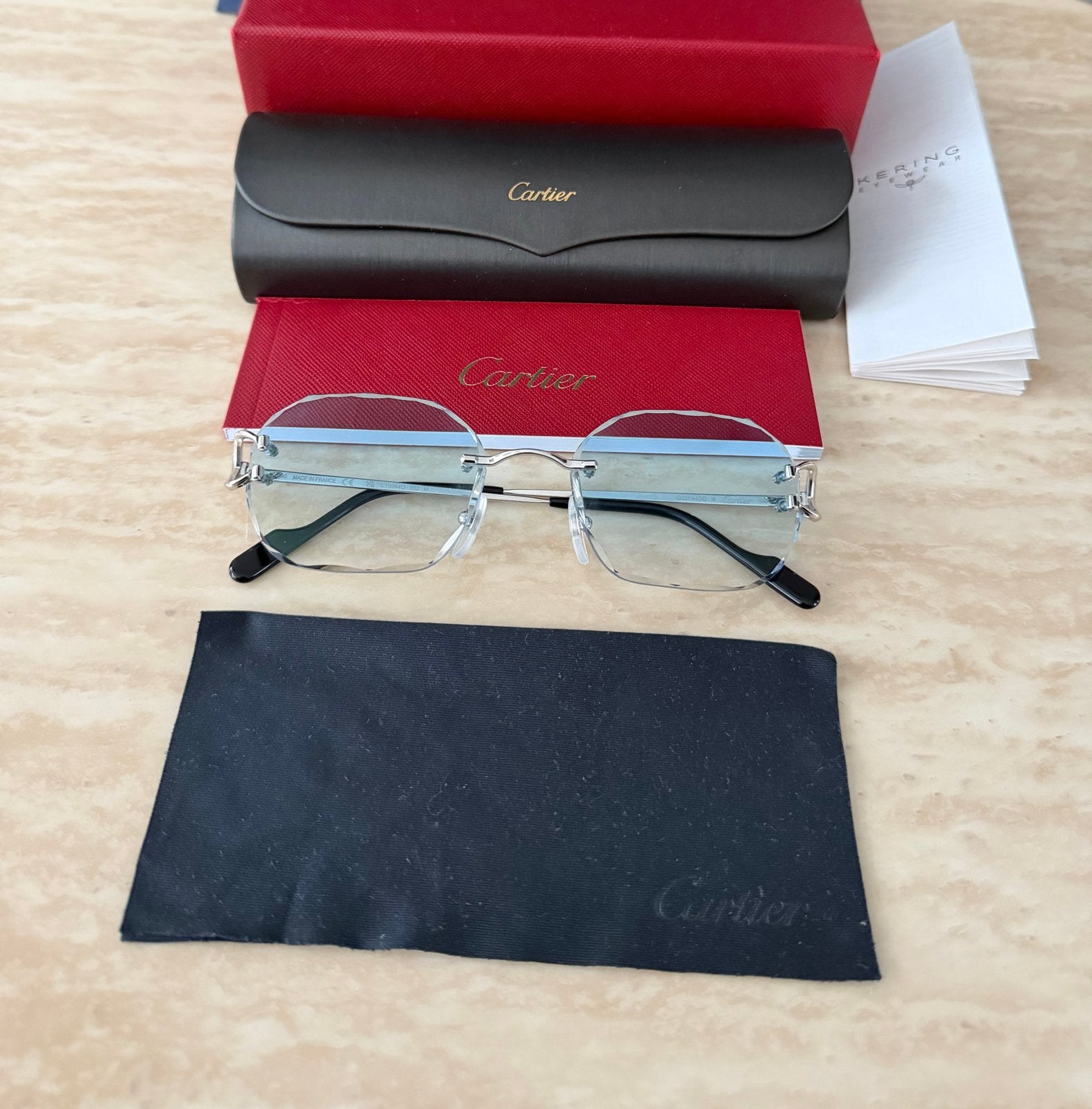 Cartier CT0344O 002 M Zonnebril - Zo goed als nieuw, Overige merken, Zonnebril, Blauw, Ophalen of Verzenden