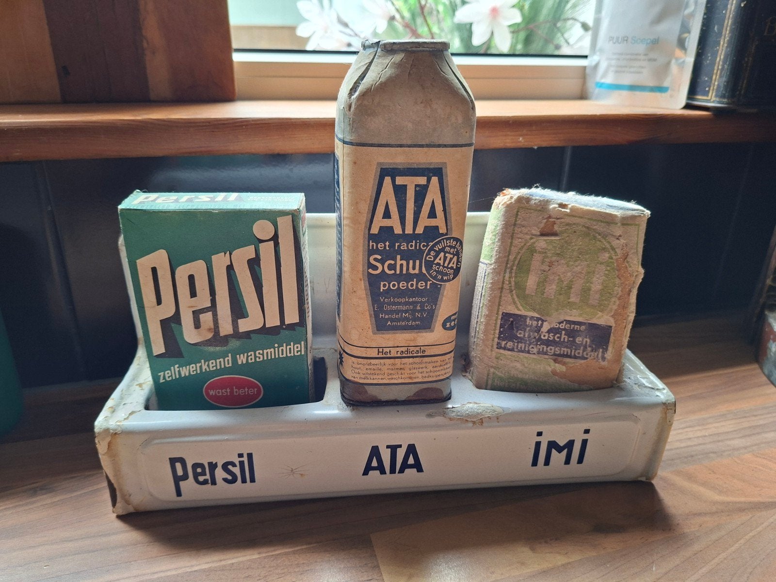 Ata imi persil emaille rekje, Ophalen, Gebruikt, Reclamebord