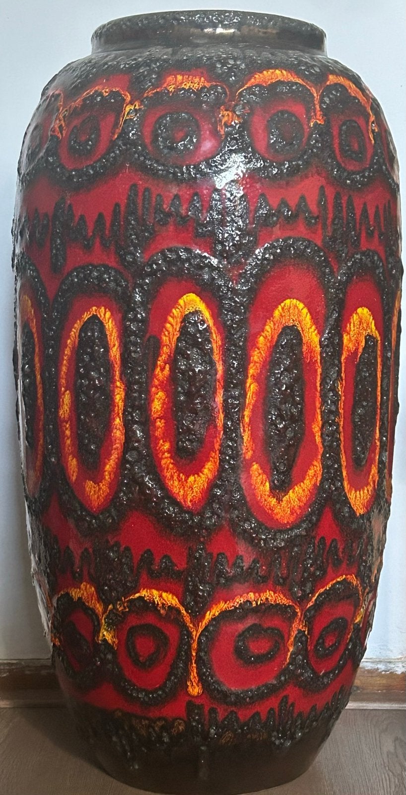 Vintage XL FATLAVA vaas vloervaas W-Germany Scheurich, Ophalen