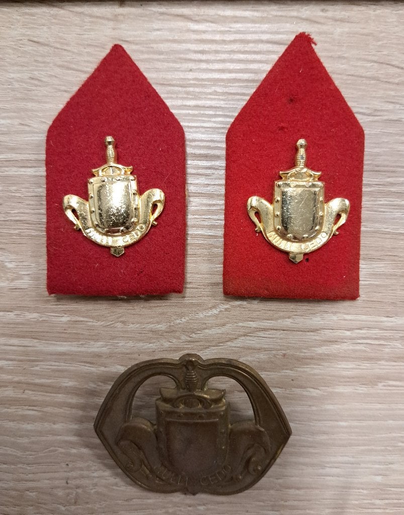 Emblemen Infanterie Nulli Cedo, Ophalen of Verzenden, Landmacht, Nederland, Embleem of Badge