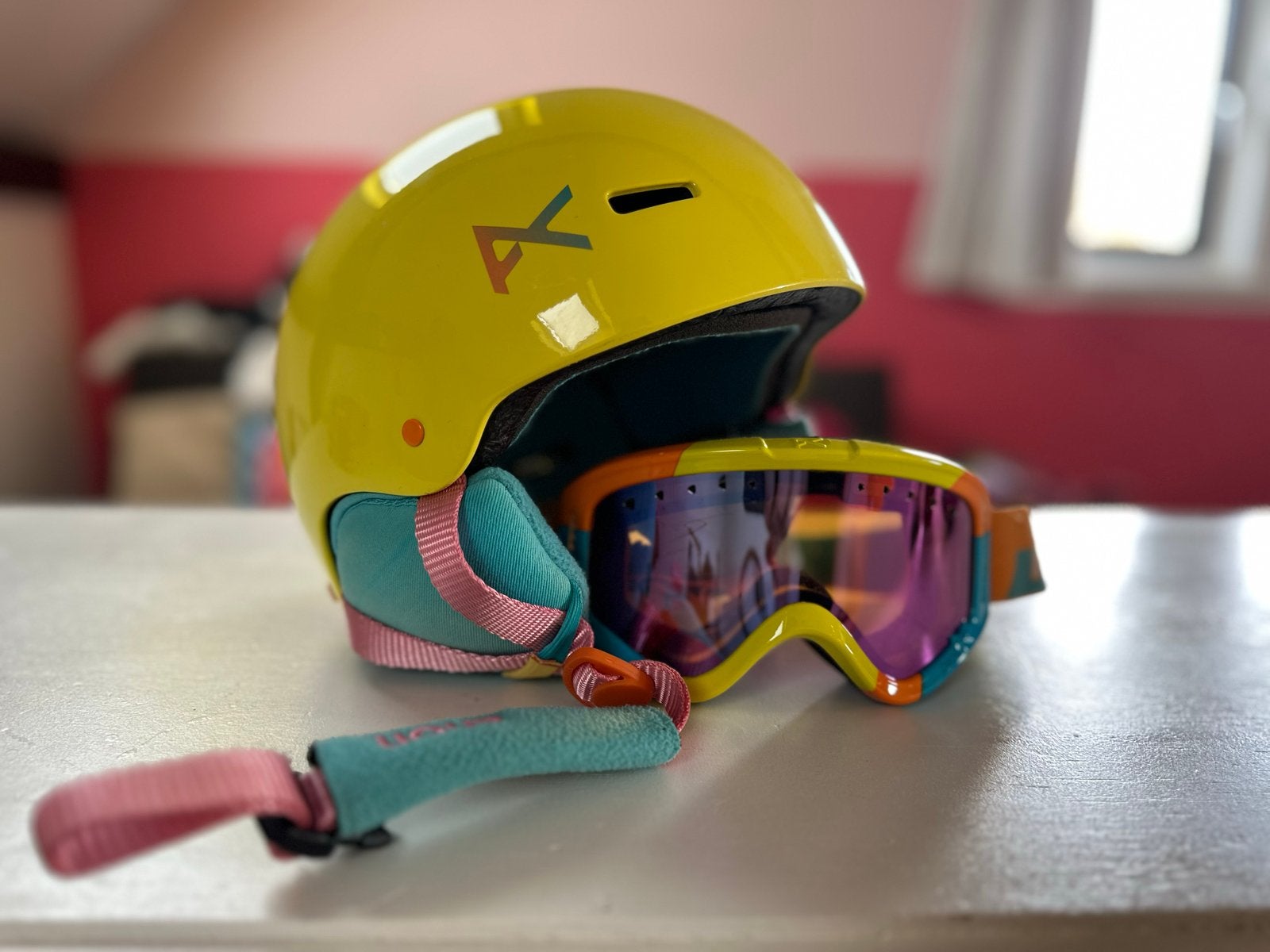 Kinder Skihelm en Skibril - Maat M (51-55 cm), Overige merken, Overige typen, Ophalen of Verzenden, Zo goed als nieuw
