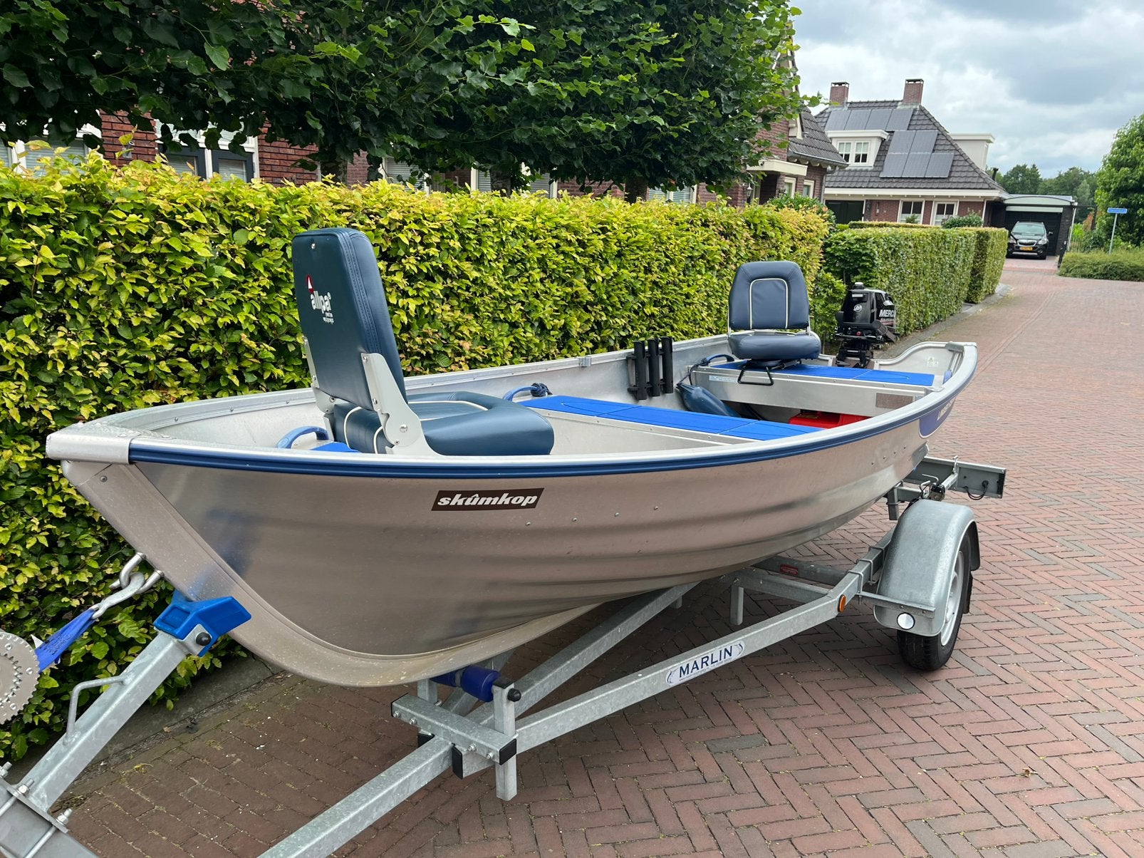 Linder Fishing 410 Aluminium boot complete set, visboot, Watersport en Boten, Ophalen, Zo goed als nieuw, Aluminium, Buitenboordmotor