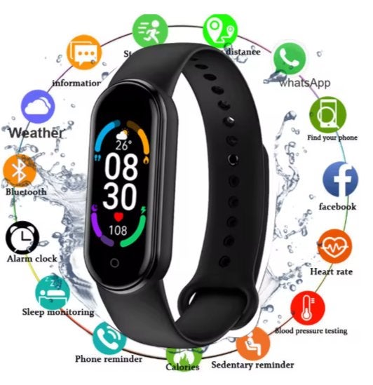 smart sport watch M6 - Incl. verzendkosten €10,-, Conditie, Verzenden, Zwart, Nieuw
