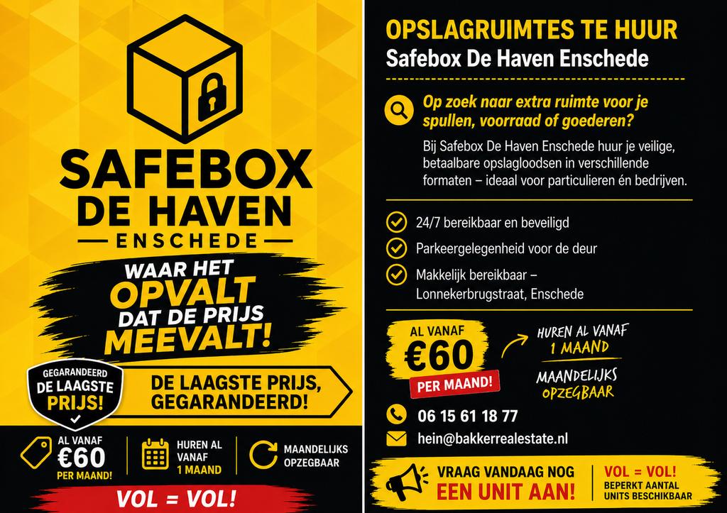 Opslag ruimte te huur voor particulieren en bedrijven., Ophalen of Verzenden