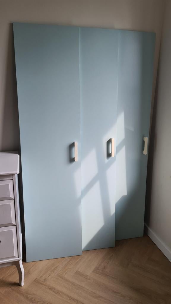 IKEA Pax deuren 201 cm lichtgroen met witte handgrepen, Ophalen, Gebruikt, 200 cm of meer, 50 tot 100 cm