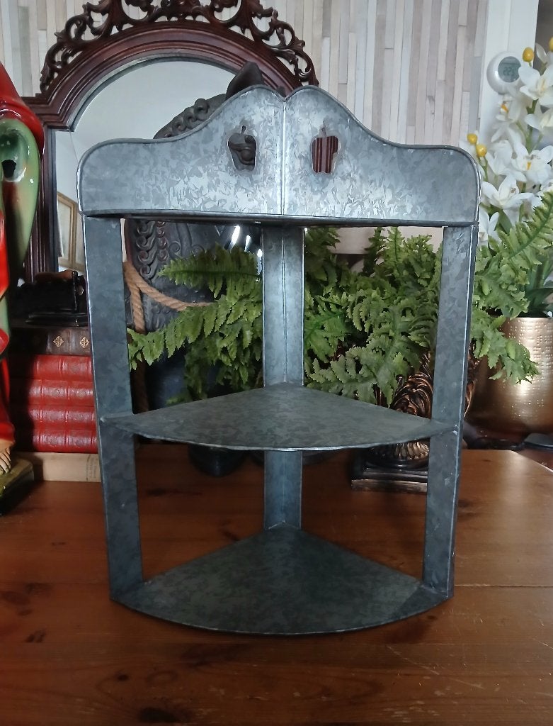 Zink hoek etagere hoogte 49 cm, Ophalen of Verzenden