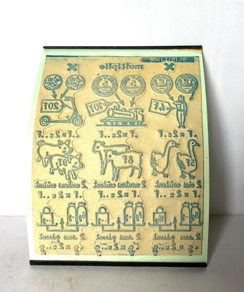 oude Stempel franse schoolplaat, Hobby en Vrije tijd, Stempelen, Ophalen of Verzenden, Gebruikt, Houten stempel